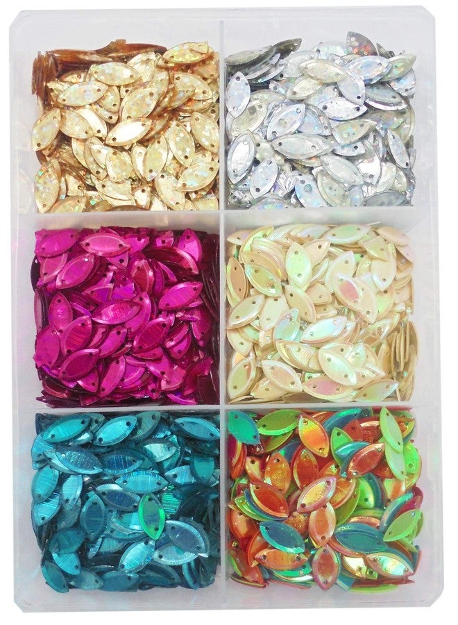 eshoppee 150 gm Oval Shape Multi Color Sequins Sitara for Jewellery Making kit Art and Crafts Materials for Embroidery Necklace Bracelet Earring Making Materials DIY kit - Image 1